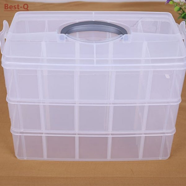 Free shipping 3 layers 30 grid removable storage box in a covered storage box