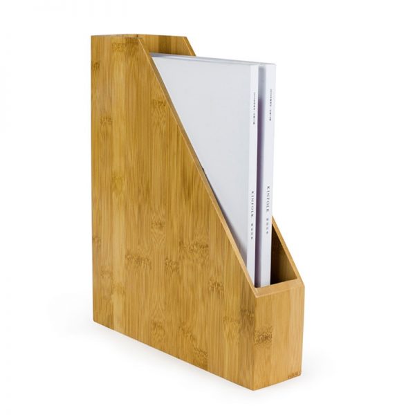 Eco-Friendly Bamboo Office File Rack: Stylish Desk Organizer and Multi-Use Decor Storage for A4/A5 Paper