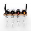 JackCubeDesign MK478A - Wall Mount Wine Rack with Glass Holder (Wood)