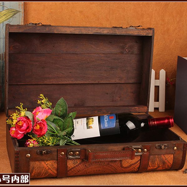 Gushifu Wooden box European suitcase vintage box Gift wooden jewelry box
