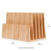 MobileVision Bamboo Desktop File Folder Organizer and Paper Tray, 5 Slots