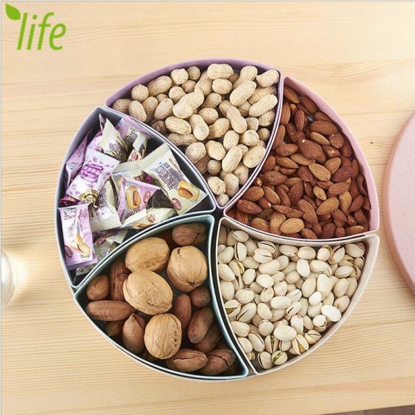 Eco-friendly Wheat-straw Candy Jar Pink Nuts Large Capacity Modern Box Storage