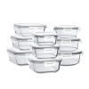 Glass Storage Containers with Lids, 18 Pieces Glass Meal Prep Containers Airtight, Glass Food Storage Containers, Glass Containers for Food Storage with Lids - BPA-Free & FDA Approved & Leak Proof