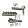 Del Hutson Designs Rustic Handmade Wooden Wall Mounted Three Tiered Wine Rack 24" (Grey)