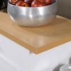 Hodedah Kitchen Island with Spice Rack, Towel Rack & Drawer, White