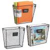 Set of 3 Wall Mounted Rustic Black Metal Wire Mail Sorter/Magazine Rack w/Erasable Chalkboard Labels