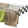 AERO W Space Saver Racks Stainless Steel Wall Mounted Collapsible Laundry Folding Clothes Drying Rack 60 Pound Capacity 22.5 Linear Ft Clothesline
