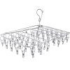 DUOFIRE Stainless Steel Folding Clothes Drying Racks Laundry Drip Hanger Laundry Clothesline Hanging Rack Set of 52 Metal Clothespins for Drying Clothes, Towels, Underwear, Lingerie, Socks（1 Pack）