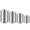 Airtight Canister Set, 4-Piece Stainless Steel Food Storage Container with Glass Lids - Ideal for Kitchen Counter, Coffee, Tea, Nuts, Sugar, Flour