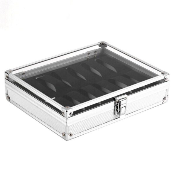 1pcs12 Grid Leather Watches Display Show Storage Box Case Slots Jewelry Collection Storage Holder Organizer Holder Aluum Square