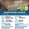 Aero-W Stainless Steel Wall-Mounted Collapsible Clothes Rack – 60lb Capacity, Space-Saving Clothesline for Indoor & Outdoor Use