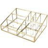 Hersoo Gold Mirrored Vanity Tray,Glass Makeup Display Organizer