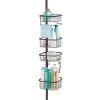 mDesign Metal Bathroom Shower Storage Constant Tension Pole Caddy