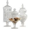 Koyal Wholesale Apothecary Glass Jars, Couture, Large Canisters Set of 3