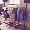 FOF Industrial Pipe Clothing Rack Garment Rack Pipeline Vintage Rolling Rack