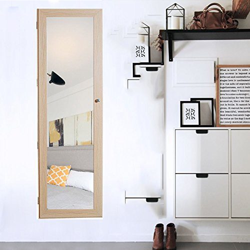 Organizedlife Wall/Door Mount Jewelry Armoire Organizer Oak