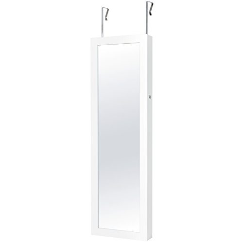 Best Choice Products Wall Door Mounted Locking Mirror Jewelry