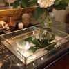 Hersoo Gold Glass Spacious Vanity Tray/Ornate Decorative Perfume/Elegant