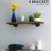 PIPE DÉCOR Industrial Pipe Wooden Shelves, Distressed Aged Wood Paired