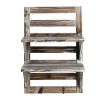 MyGift Rustic Wood Wall Mounted Organizer Shelves w/ 2 Hooks