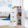 Giantex Bathroom Floor Cabinet Wooden with 1 Door & 4 Drawer