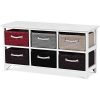 WATERJOY Wooden Basket Storage Chest, Wooden Storage Shelves