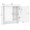 Yaheetech Bathroom/Kitchen Wall Mounted Cabinet White Double Door