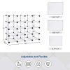 16-Cube Modular Shoe Rack - Space Saving Shoe Organizer for Entryway, Hallway, Bathroom, Living Room - Stackable Shoe Storage Units in Translucent White