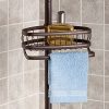 iDesign York Metal Wire Tension Rod Corner Shower Caddy