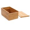 Ashjkk Natural Bamboo Square Box Cover Tissue Holder Finish Boutique Container