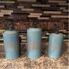 Brighten Your Counter: Ceramic Canister Set – 3-Piece Turquoise Kitchen Storage Jars