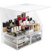 Sorbus Acrylic Makeup Organizer - Stylish Beauty Display Case with 4 Drawers for Home and Professional Use