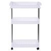 Maximize Your Space with 3-Tier Stainless Steel Side Shelves - Mobile Storage Solution for Bathroom, Kitchen, and Refrigerator