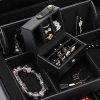 Vlando Lockable Jewelry Box Organizers w/Key - Small Travel Earrings/Rings Box