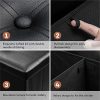 Sable 43'' Folding Storage Ottoman Bench, Faux Leather Footrest Seat Bench