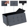 Maximize Space: Folding Storage Ottoman Bench – 80L Capacity & 660 lb Support