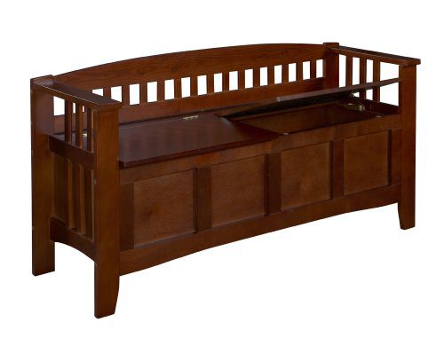 Linon Home Decor Storage Bench with Short Split Seat Storage