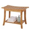 Kinsuite Bamboo Shower Bench Seat Bathroom Waterproof Shower Chair