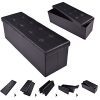 Giantex 45" Folding Storage Ottoman Bench Tufted Faux Leather Coffee