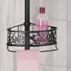 mDesign Bathroom Shower Storage Constant Tension Corner Pole Caddy