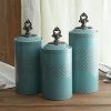 Ceramic Kitchen Canisters | Set of 3 Food Storage Jars