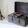 SLPR Alexander Wooden Trunk Chest with Straps (Set of 2, Rustic Brown)