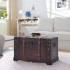 Storage Trunk Wood, Antique Treasure Chest Large