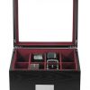 DecoreBay Executive Luxury Black Wood Belt Box Valet Organizer
