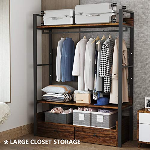 Tribesigns Free-Standing Closet Organizer,Heavy Duty Clothes Rack