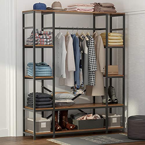 Tribesigns Free Standing Closet Organizer, Heavy Duty Clothes Closet Storage