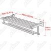 Alise Bathroom Lavatory Towel Rack Towel Shelf with Two Towel Bars