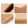 Ashjkk Natural Bamboo Square Box Cover Tissue Holder Finish Boutique Container