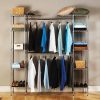 Seville Classics Double-Rod Expandable Clothes Rack Closet Organizer System