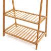 Finnhomy Bamboo Clothes Rack Portable Extra Large Garment Rack